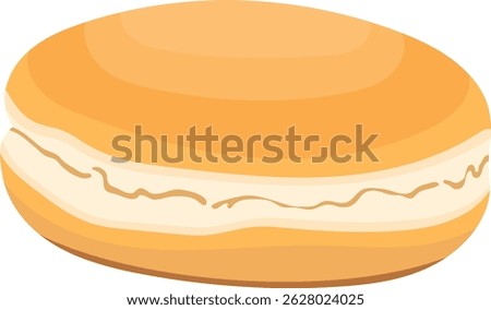 Plain Burger Bun Illustration Isolated on White Background