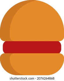 Plain burger, illustration, vector, on a white background.