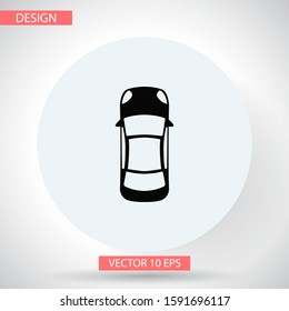 PLain car silhouette vector icon. Driving logo. vector icon image of vehicle vector icon . Front view of transport vector icon.