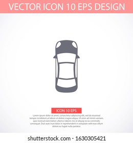PLain car silhouette vector icon. Driving logo. vector icon image of vehicle vector icon . Front view of transport vector icon.