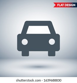 PLain car silhouette vector icon. Driving logo. vector icon image of vehicle vector icon . Front view of transport vector icon.
