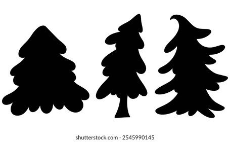 Design de ícone de árvore de Natal simples para temas de férias