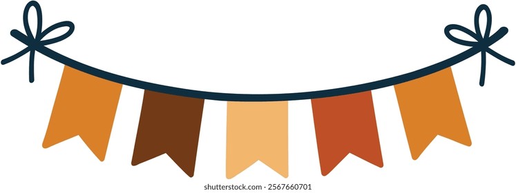 Plain Colorful Party Bunting Vector Illustration