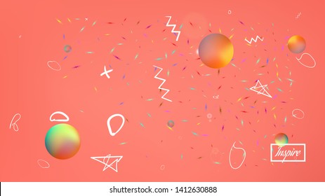 Plain colorific illustration mesh. Breezy space fantasy. Background texture, graphic. Coral colored. Space, new collection background. Colorful space background theme.
