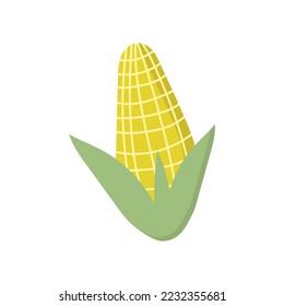 Plain corn on a white background. vector illustration