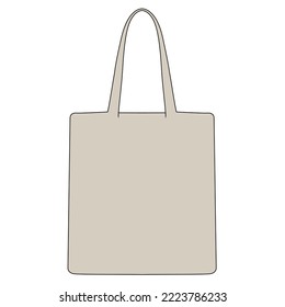 Plain cream tote bag mock up in vector form. This design can be used for product design, templates, postings on social media, product marketing, and others. Vector illustration and inspiration.