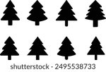 plain crismas tree icon design for your company. christmas tree icon sign marker - vector.