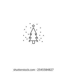 plano crismas árvore ícone design para sua empresa. árvore de natal ícone sinal marcador - vetor.