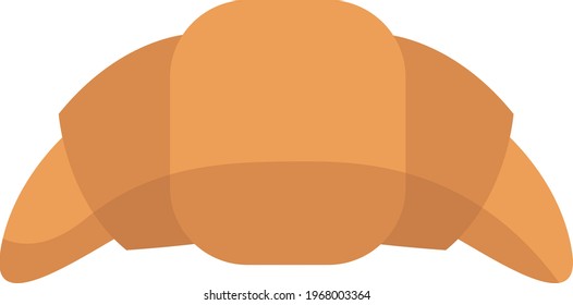 Croissant plano, ilustración de icono, vector sobre fondo blanco