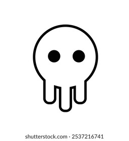 plain cute skull image in black and white.