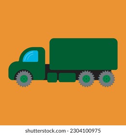 plain dark green military truck vector design