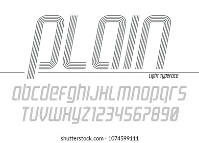 Plain display font popart design, alphabet, letters and numbers. Vector illustration