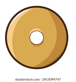 Plain donut icon. Clipart image isolated on white background