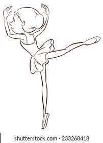 A plain drawing of a ballet dancer on a white background 
