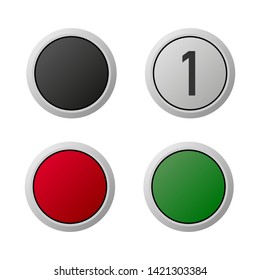 plain elevator or lift button white background vector