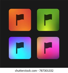 Plain flag four color gradient app icon design