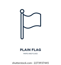 plain flag icon from maps and flags collection. Thin linear plain flag, flag, plain outline icon isolated on white background. Line vector plain flag sign, symbol for web and mobile