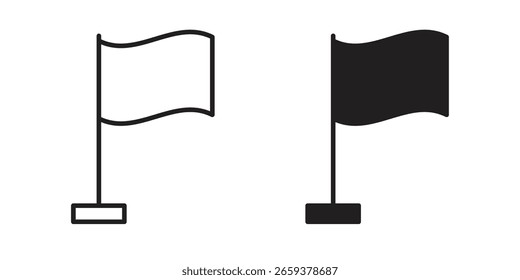 Einfache Flagge Symbol-Set, Linie und schwarzen Glyphe-Stil für Lebensmittel-App-Website.