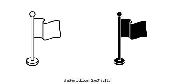 Plain flag icons in outline and fill. vector illustration for ui.