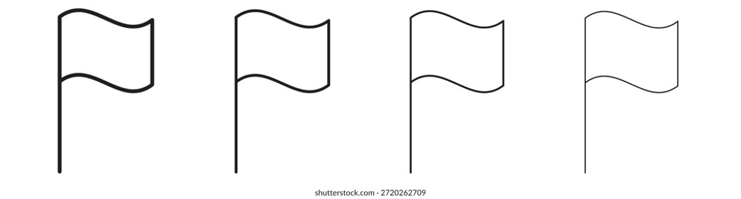 Iconos de bandera lisos Signo de Vector de contorno