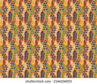 Plain floral drawing. Silhouettes of blooming lilac flowers in vintage style. Elegant seamless botanical pattern made of spring flowers. Nature ornament for textile, fabric, ukrainian pattern.