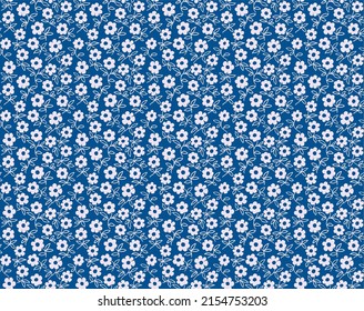 Plain floral drawing. Silhouettes of blooming lilac flowers in vintage style. Elegant seamless botanical pattern made of spring flowers. Nature ornament for textile, fabric, ukrainian pattern.