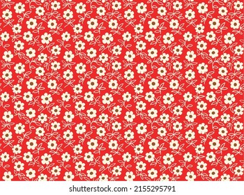 Plain floral drawing. Silhouettes of blooming lilac flowers in vintage style. Elegant seamless botanical pattern made of spring flowers. Nature ornament for textile, fabric, ukrainian pattern.