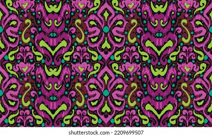 Plain floral drawing. Silhouettes of blooming lilac flowers in vintage style. Elegant seamless botanical pattern made of spring flowers. Nature ornament for textile, fabric, ukrainian pattern.