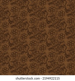 Plain floral seamless pattern. Silhouettes of flowers in vintage style. Elegant seamless botanical pattern made of flowers. Nature ornament for textile, fabric, batik, wallpaper, surface design.