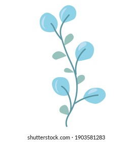 Flor o planta lisa. La decoración es de tonos pastel. ilustración vectorial dibujada en estilo de caricatura aislada en fondo blanco