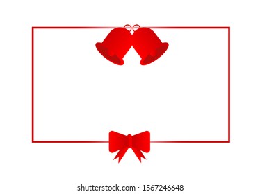 Plain frame for Christmas with bells and ribbons, eps 10