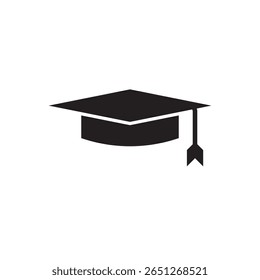 Plain graduation cap icon. Simple graduation hat icon, clean and academic.