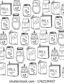  fondo gráfico plano con un conjunto de latas y botellas con bebidas