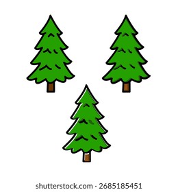 Diseño minimalista de los pinos verdes lisos
