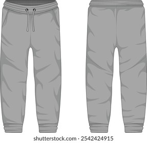 Plain grey sports training pants mockup