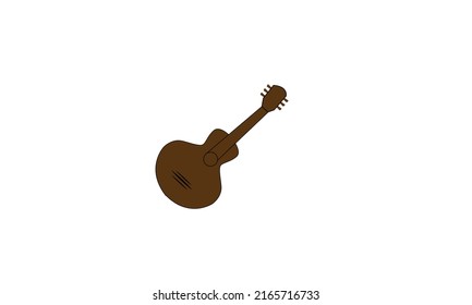 plain guitar with brown color