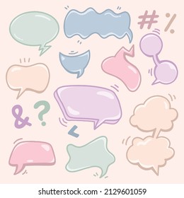 Plain hand drawn speech bubble in pastel colors