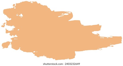 Plain hand-drawn blot of light orange sand color. Irregular shapeless vector banner for text isolated on transparent background. Rough vintage design element
