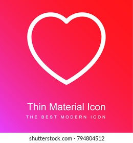 Plain heart red and pink gradient material white icon minimal design