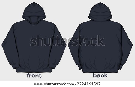 Plain hoodie mock up, which can be edited as needed in vector form. Vector illustration. This design is for store products, templates, hoodie designs, mock ups, social media posts.