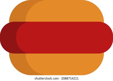 Plain hotdog, illustration, vector, on a white background.