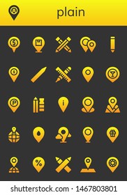 plain icon set. 26 filled plain icons.  Simple modern icons about  - Placeholder, Pencil, Placeholders, Pencils