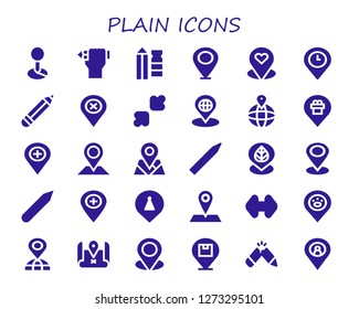  plain icon set. 30 filled plain icons. Simple modern icons about  - Placeholder, Pencil, Resize