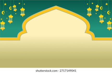 Fondo islámico liso. Para agregar texto. Islam celebrando, linterna. Ilustración de diseño de Vector.