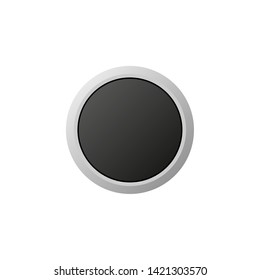 plain isolated black button on white background vector