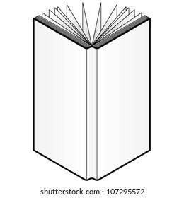 A plain isometric book ready for you to place your designs on. Tall book.