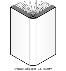 A plain isometric book ready for you to place your designs on. Tall book. Thick version.