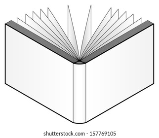A plain isometric book ready for you to place your designs on. Wide book. Thick version.