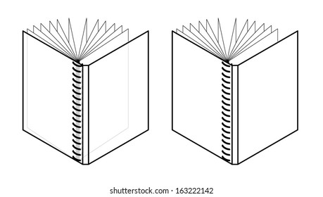 A plain isometric spiral-bound book ready for you to place your designs on.Back cover spiral binding. X-ray version included.