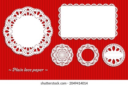 Plain lace paper set for use with frames
